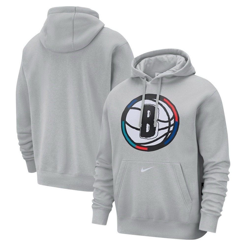 Nike Brooklyn Nets Club City Edition Hoodie NWT Youth XL 18-20 Gray NBA Fleece